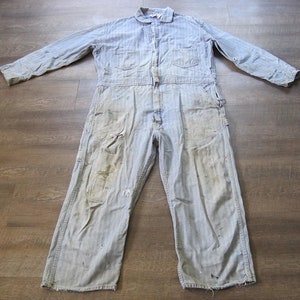 Vintage Key Imperial Denim Coveralls: 60s-70s Distressed Workwear