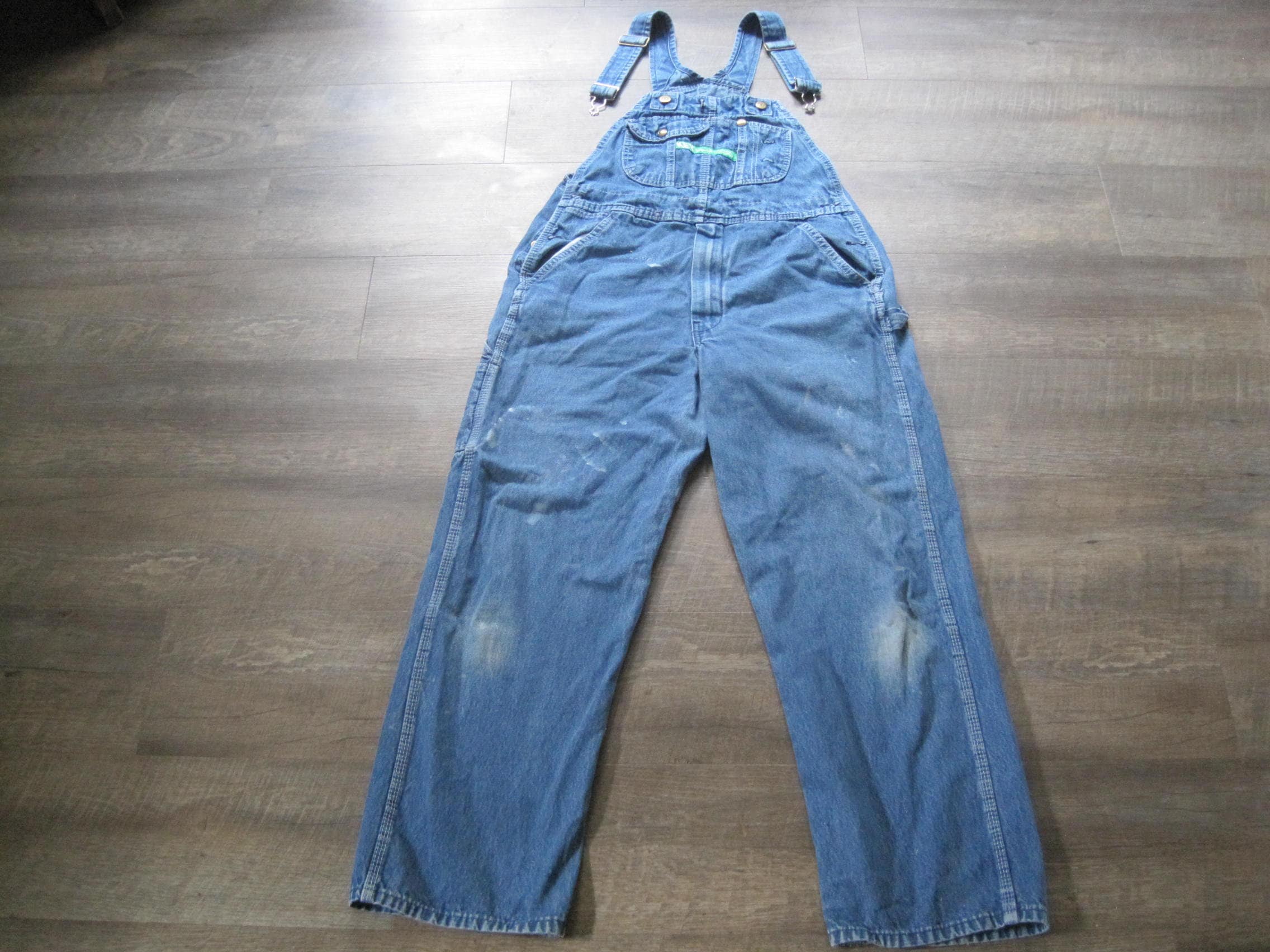 Vintage Key Imperial Denim Bib Overalls: Faded Workwear (32x29) - Etsy