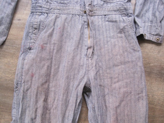 Vintage Key Denim Mechanic Coverall / Herringbone… - image 4