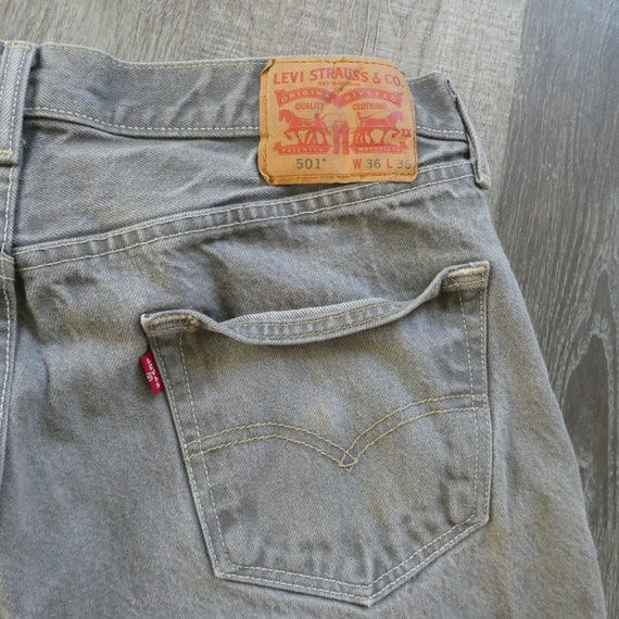 Levi's 501 Button Fly Jeans Vintage Gray Levis Na… - image 7