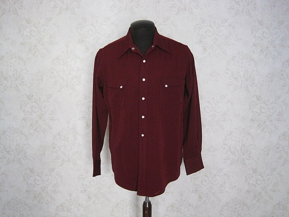 Vintage Levis Western Wear Pearl Snap Gabardine Sh
