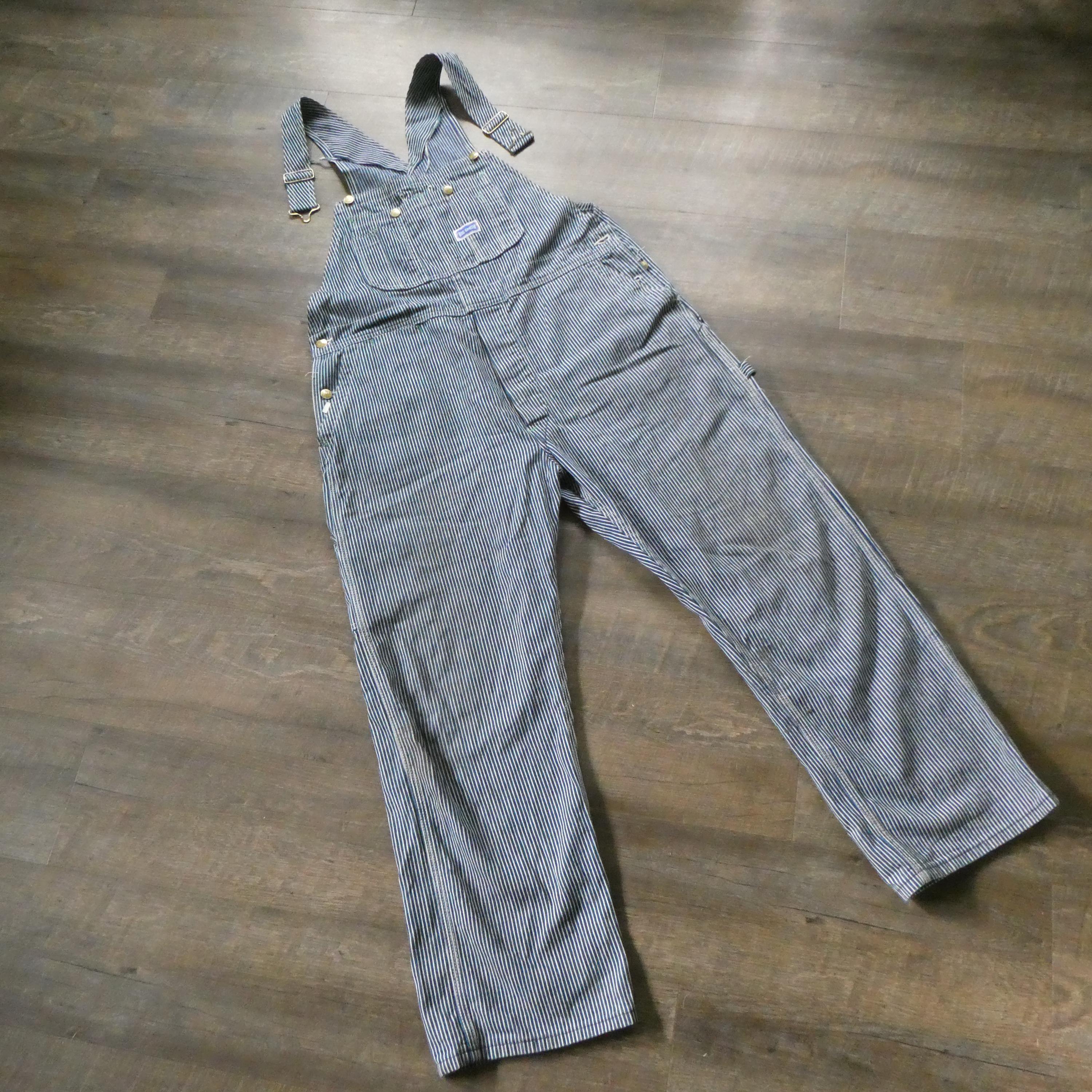 Hickory Stripe Bib Overalls with Hammer Loop | King Size