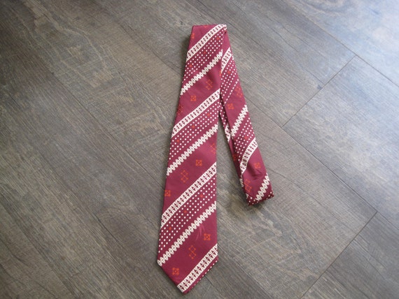 1980s Vintage Hand Made Silk Necktie / 1950s Styl… - image 1