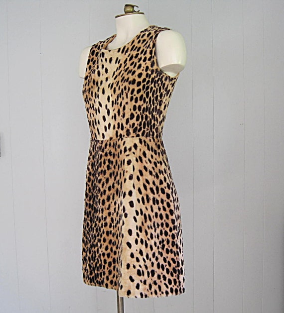 50s Vintage Pin Up Cocktail Dress / Leopard Print… - image 6