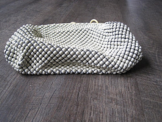 Vintage Ivory Metal Mesh Purse With Lucite Bakeli… - image 3