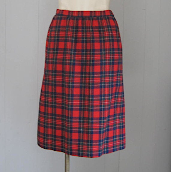 Vintage Pendleton Plaid Wool Skirt / 1980s Pendle… - image 6