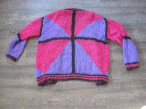 1980s Vintage Oversize Mohair Cardigan Sweater / … - image 6