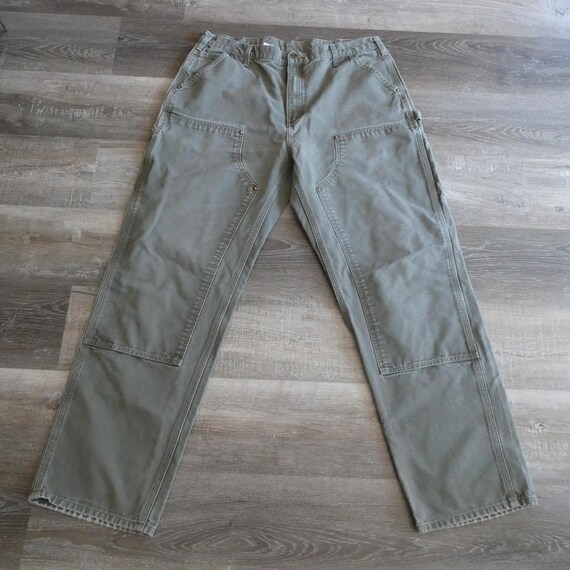 パンツ 90s Carhartt double knee duck pants USA Vintage CARHARTT Double Knee Duck Pants Jeans Brown 90's 32.5