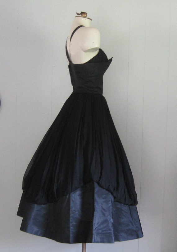 Vintage 50s Fit & Flare Cocktail Party Dress / Fo… - image 7