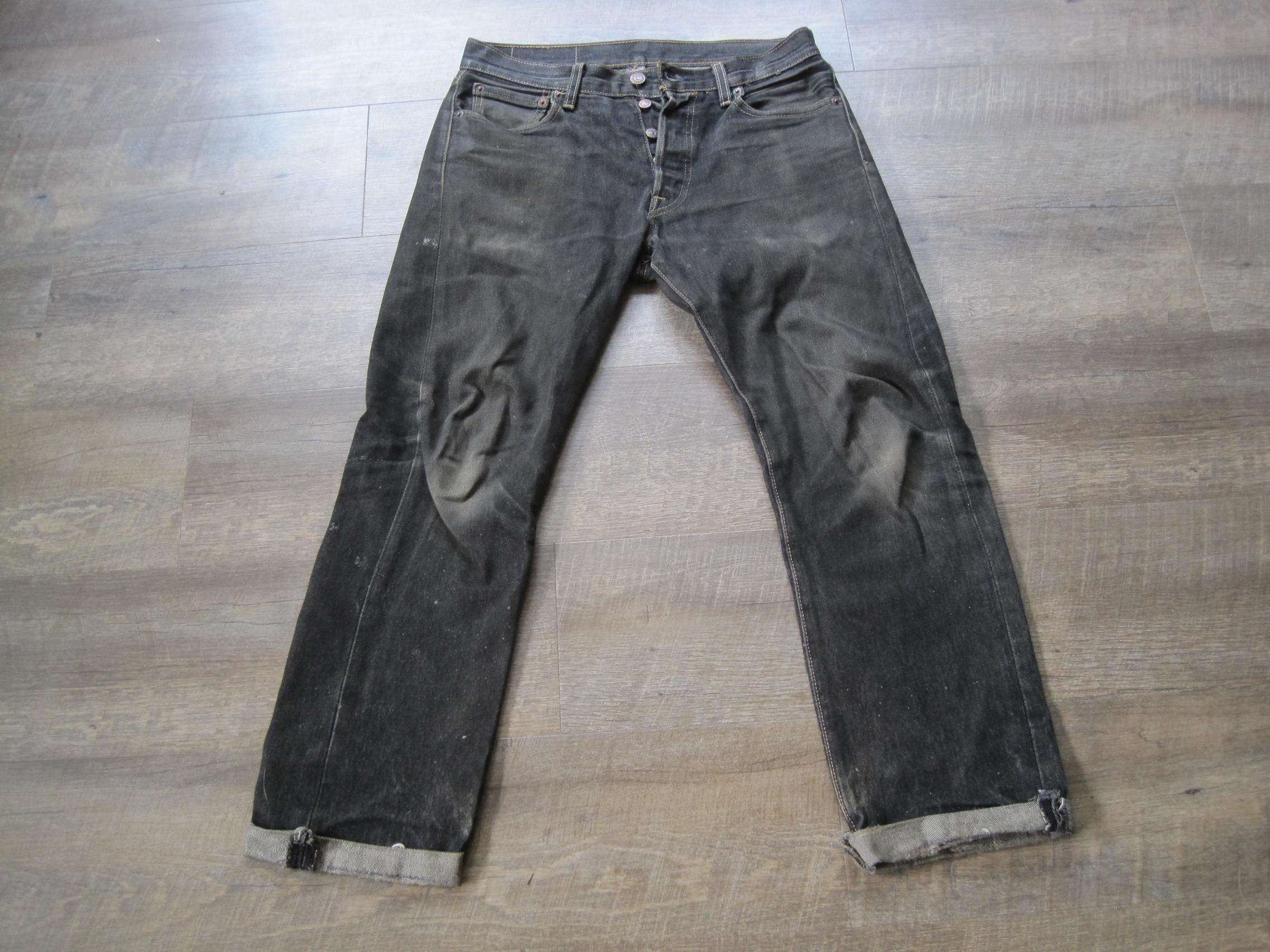 Vintage Black Levi's Button Fly Jeans / Levi Distressed - Etsy Israel
