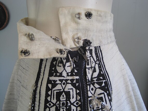 Vintage Mexican Circle Skirt / Hand Painted Sequi… - image 7