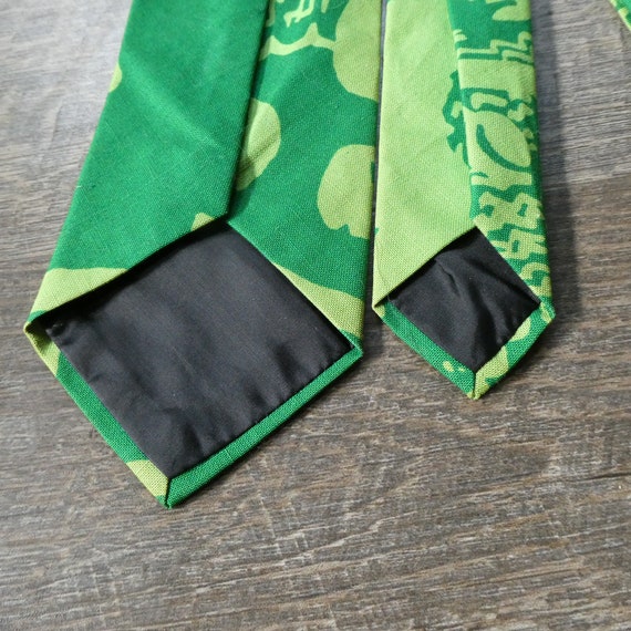 1950s Green Tropical Leaf Print Necktie: Tiki Haw… - image 4