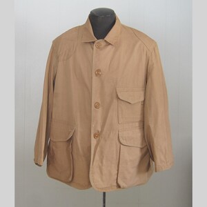 Vintage American Field Hettrick Canvas Hunting Jacket / 1940s 1950s Duck Coat With Interior Game Pouch
