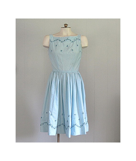 Vintage Floral Cotton Summer Dress / 1950s '60s Jo