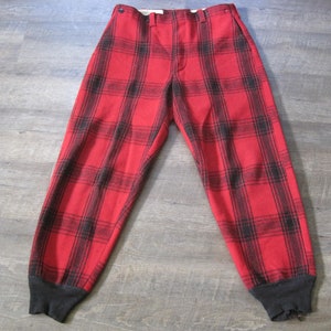 パンツ Vintage CHIPPEWA RED Hunter Pants Vintage 50's Repaired Chippewa Buffalo Plaid Red Black