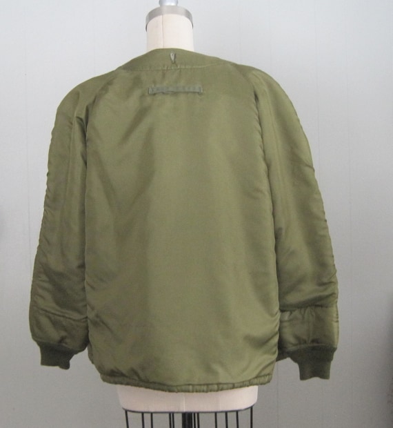 Vintage Military Jacket Liner / Sherpa Lined Army Gre… Gem