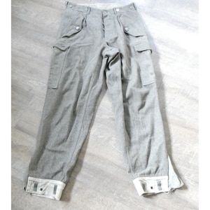 Vintage Swedish Wool Military Army Pants Trousers Breeches Cargo Pockets 29 Waist