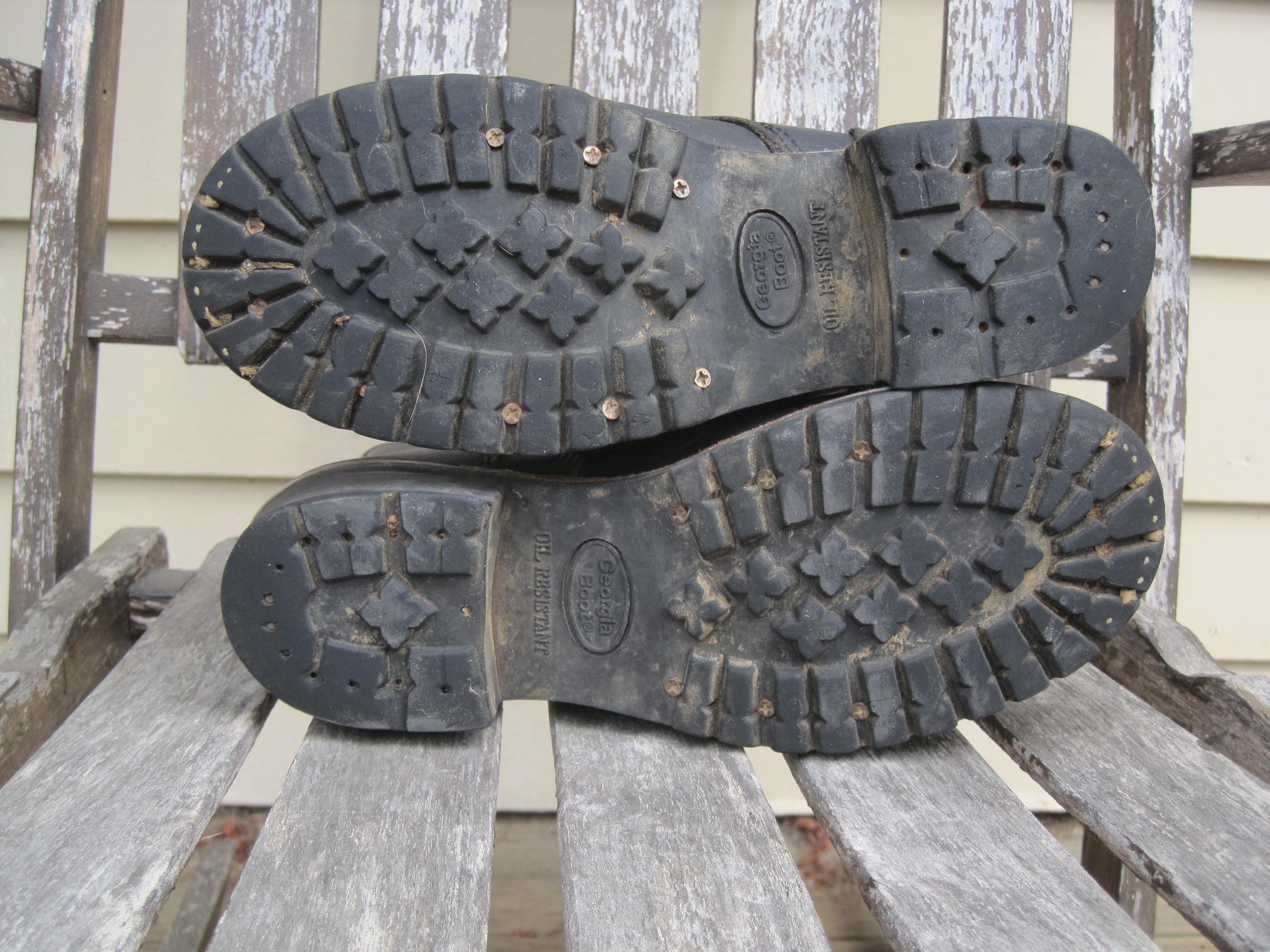 Vtg Georgia Boot Black Logger Leather Work Boots Size US 5.5 Punk Goth Grunge Georgia Boot Black Leather Logger Work Boots / Men main image 2