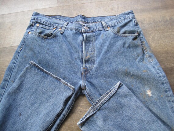 Vintage Levi Button Fly Jeans / Levi's 501 Distre… - image 3