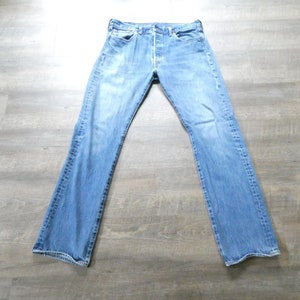 Vintage Levi&#39;s 501 Jeans: &#39;90s Faded Denim, 34x34, Distressed