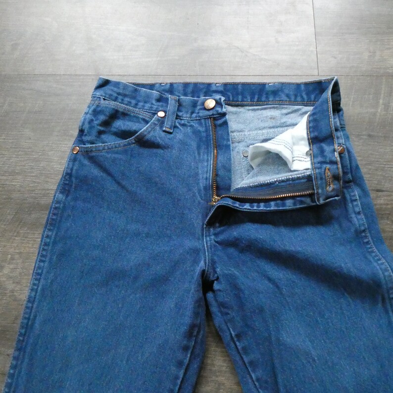 Vintage 80s Blue WRANGLER Black Tab High Waisted Bootcut Denim Jeans - 29 X 28-1/2