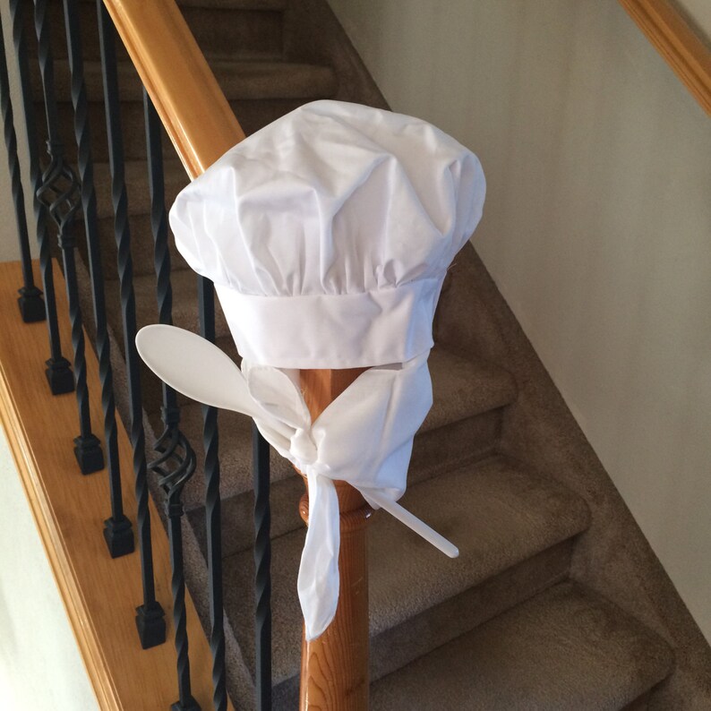 Adult White Chef Hat with Neckerchief and Spoon