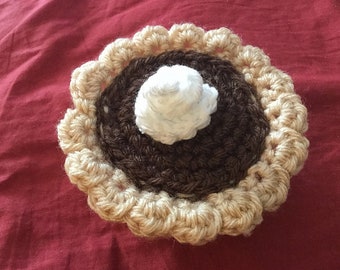 Mini Chocolate Silk Pie - Soft Crochet Play Food for Fun