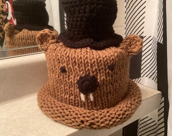 Adorable Knit Groundhog Woodchuck Toilet Paper Roll Cover