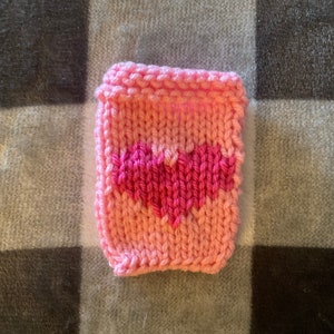 Valentinstag Urlaub Geschenk Kartenhalter - Perfekt für Geschenkkarten - Geburtstag Rosa Herz - Weiches Stricken Wiederverwendbares Andenken