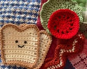 YUM Play Food Fun Hand Crochet - BLT Sandwich - Bacon Lettuce Tomato and Happy Bread