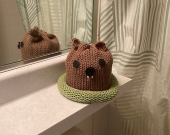 Adorable Groundhog Woodchuck Toilet Paper Roll Cover