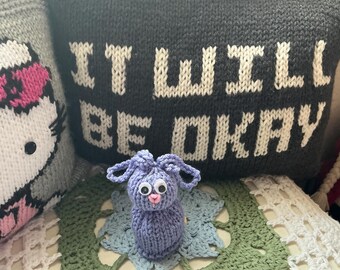Cute and Cheerful Small Purple Bunny for Easter Basket