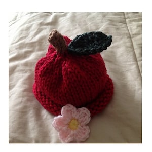 Cutest Little Baby Apple Hat with Apple Blossom