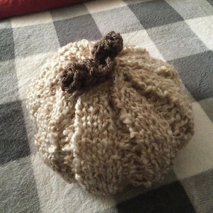 Beautiful Hand-Knit White Pumpkin - Perfect FALL Decor