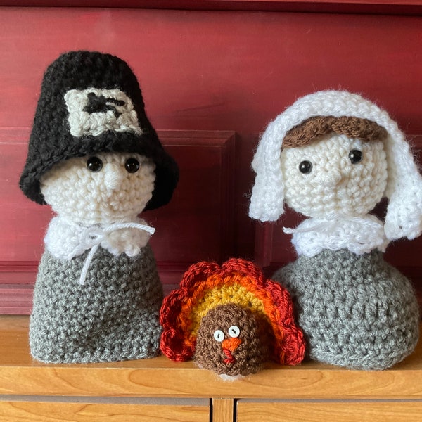 Happy Thanksgiving - Adorables décorations de décorations de décorations de pèlerins au crochet