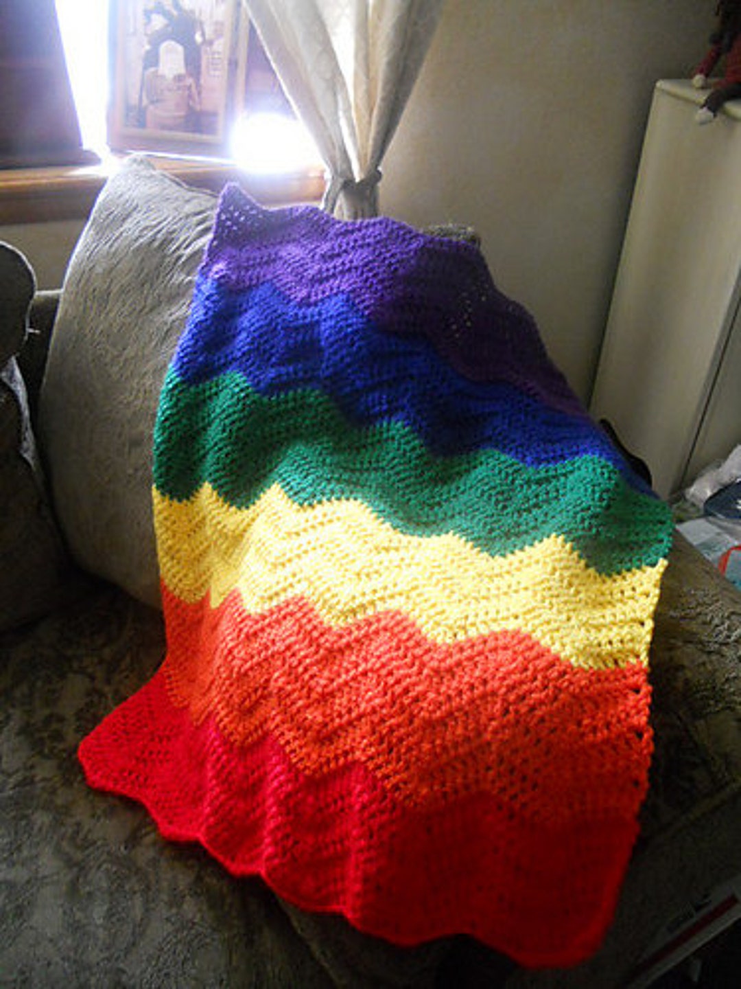 Bright and Cheerful Retro Rainbow Ripple Etsy Canada