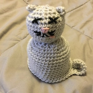Dead or Alive - Schrodinger’s Cat - Crochet Grey Cat Flip Doll Toy