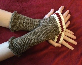 Guanti A Manopola Con Patta Senza Dita Per Bambini – Invernali, Caldi, In Maglia Effetto Scimmia, Colore Rosso, Taglia Unica 1-6 Anni