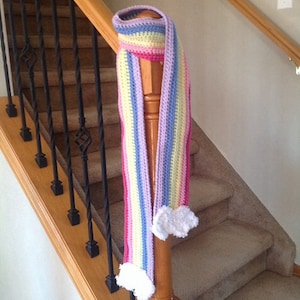 Rainbow Scarf - Perfect in Pastel with Clouds