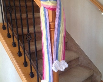 Rainbow Scarf - Perfect in Pastel with Clouds