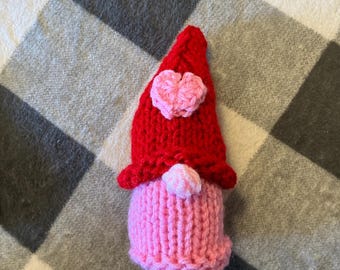 Knit Gnome Valentines Day Super Cute Pink and Red
