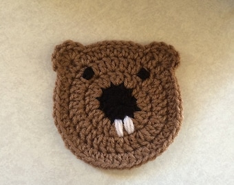 Groundhog Day Crochet Drink Coaster