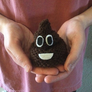 Little Knit Poop Emoji - Fun Friend Toy in Chocolate Brown