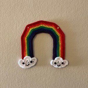 Awesome Crochet Rainbow of Happiness with Happy Clouds