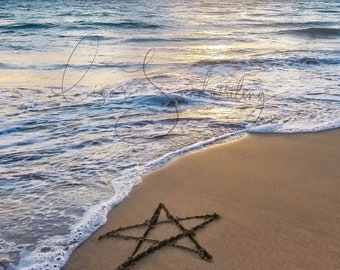 Kihei, Maui star, beach sunset, star in the sand, beacon of hope, renewal, sand writing, sunset
