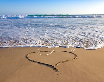Beach heart in the sand