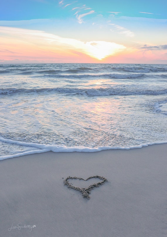 Ecriture De Sable De Coeur Coeur De Plage Invitations De Etsy France