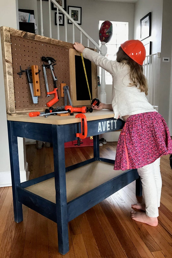 Kids Workbench Playset Tool Bench Childrens Etsy