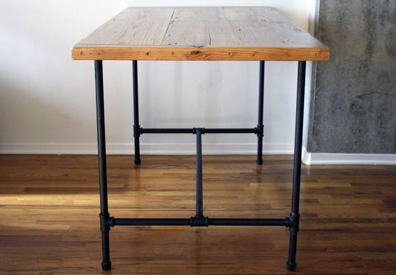 Reclaimed Wood Kitchen Table Industrial Furniture Custom Etsy