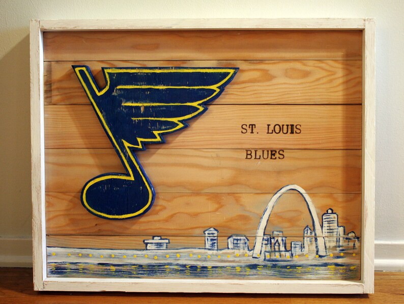 Reclaimed Wood St. Louis Blues Sign . STL Blues . Hockey ...